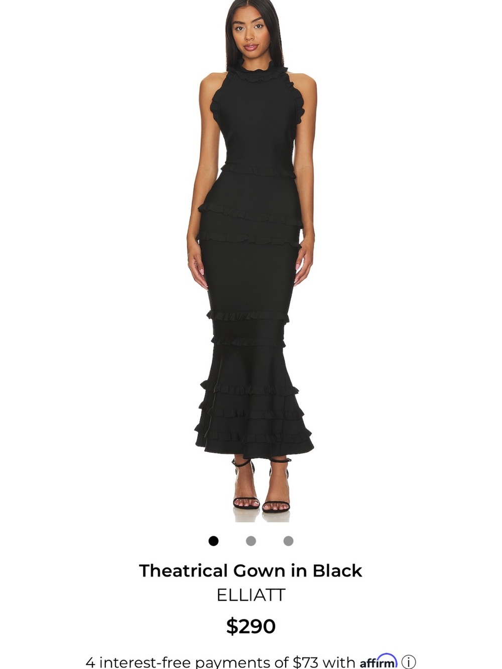 Elliatt Black Sleeveless Ruffle Maxi Gown